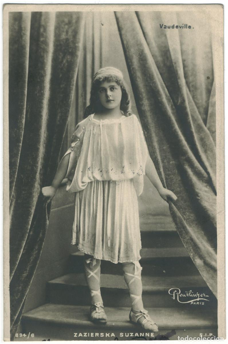 Postales: Actriz SUZANNE, Zazierska_SIP. 894-6. Vaudeville. Photo Reutlinger [recortada]