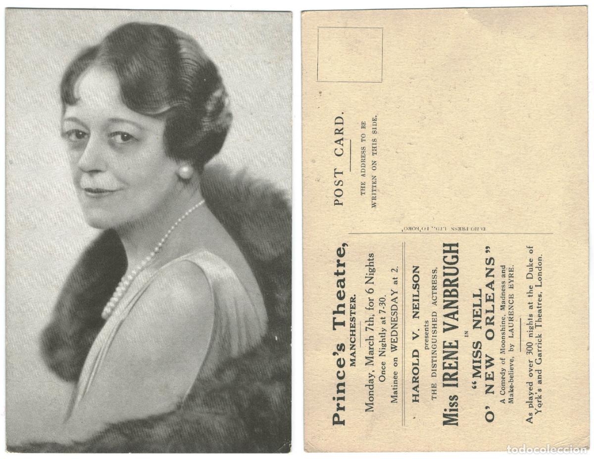 Postales: Actriz VANBRUGH, Irene_Echo Press. In Miss Nell O'New Orleans, at Prince's Theatre (Manchester)