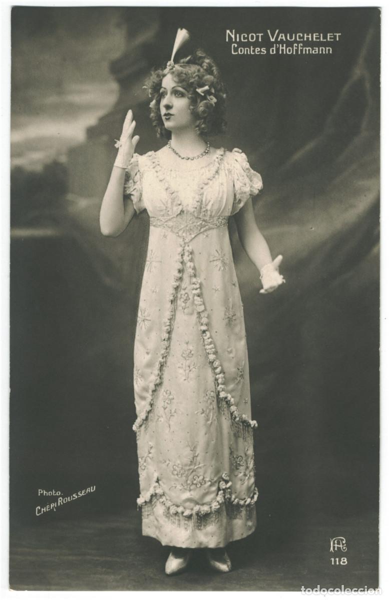 Postales: Actriz VAUCHELET, Nicot_A. Christensen. 118. In Contes d'Hoffmann. Photo Ch&eacute;ri Rouseau