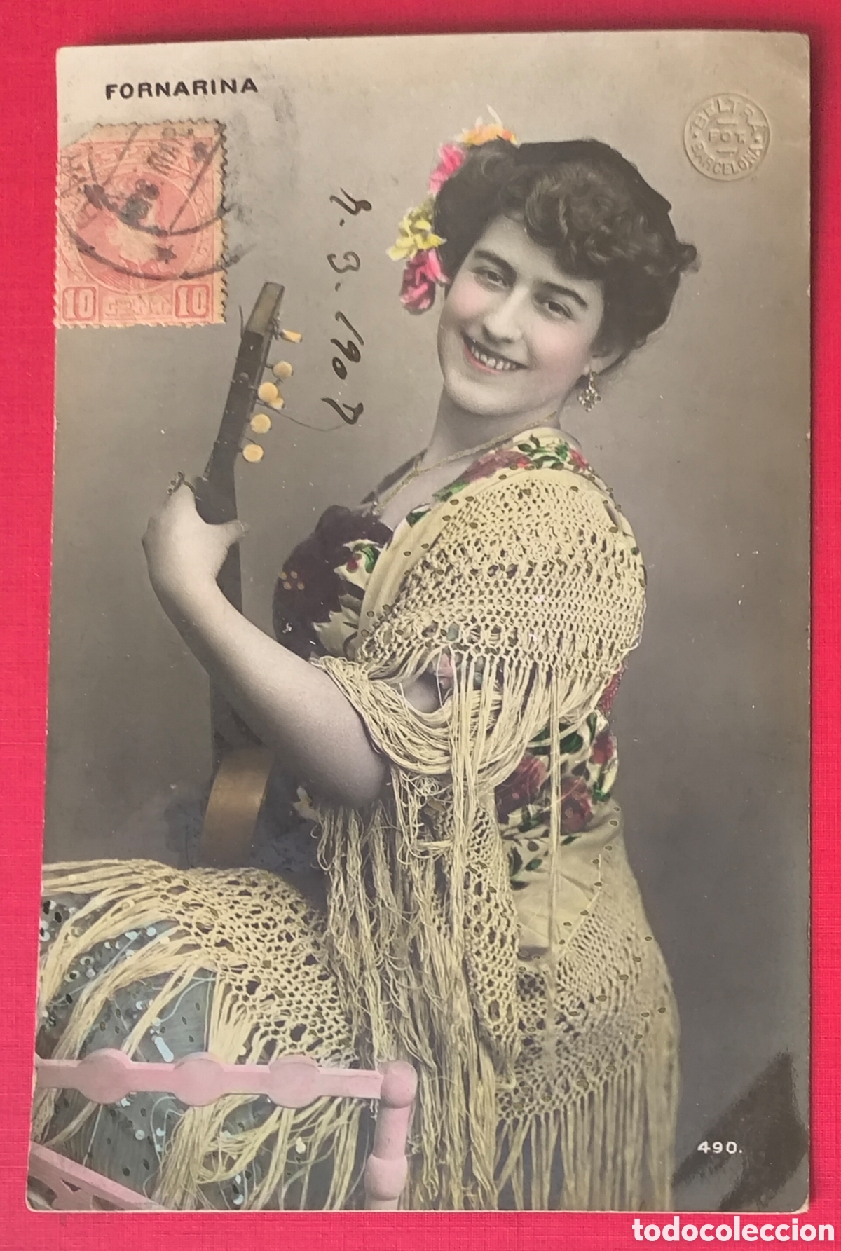 Postales: LA FORNARINA ARTISTA CUPL&Eacute; POSTAL FOTOGR&Aacute;FICA ILUMINADA C. 1910