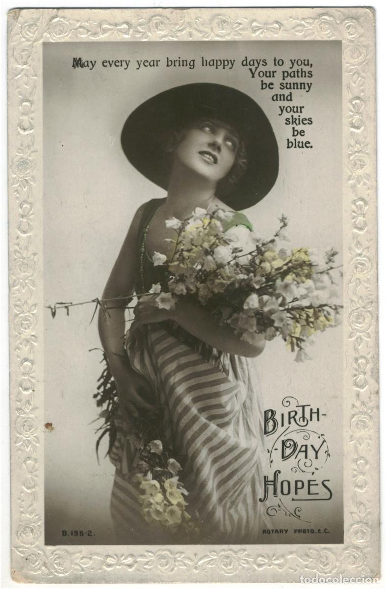 Postales: Serie 2 Postales Actriz VERCHESI, Drina_Rotary. A. 198-2 y 198-6. Birth day hopes