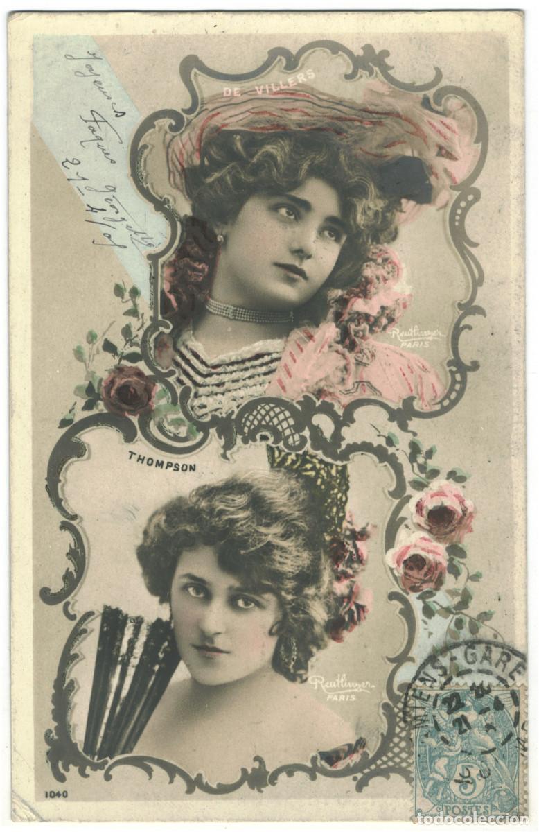 Postkarten: Actriz belle &eacute;poque VILLERS, de & THOMPSON_SIP. 1040. Photo Reutlinger