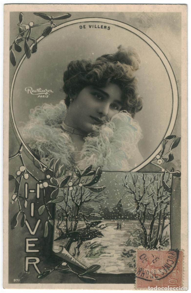 Postais: Actriz belle &eacute;poque VILLERS, de (Hiver)_SIP. 971. Hiver. Photo Reutlinger