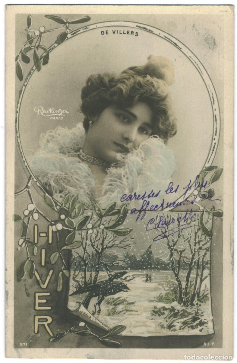 Postais: Actriz belle &eacute;poque VILLERS, de (Hiver)_SIP. 971. Hiver. Photo Reutlinger