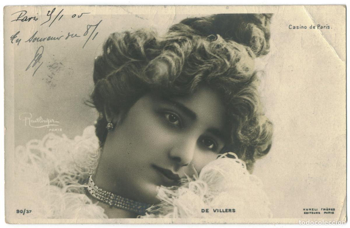 Postales: Actriz belle &eacute;poque VILLERS, Carmen de_Kunzli. 90-37. Casino de Paris. Photo Reutlinger
