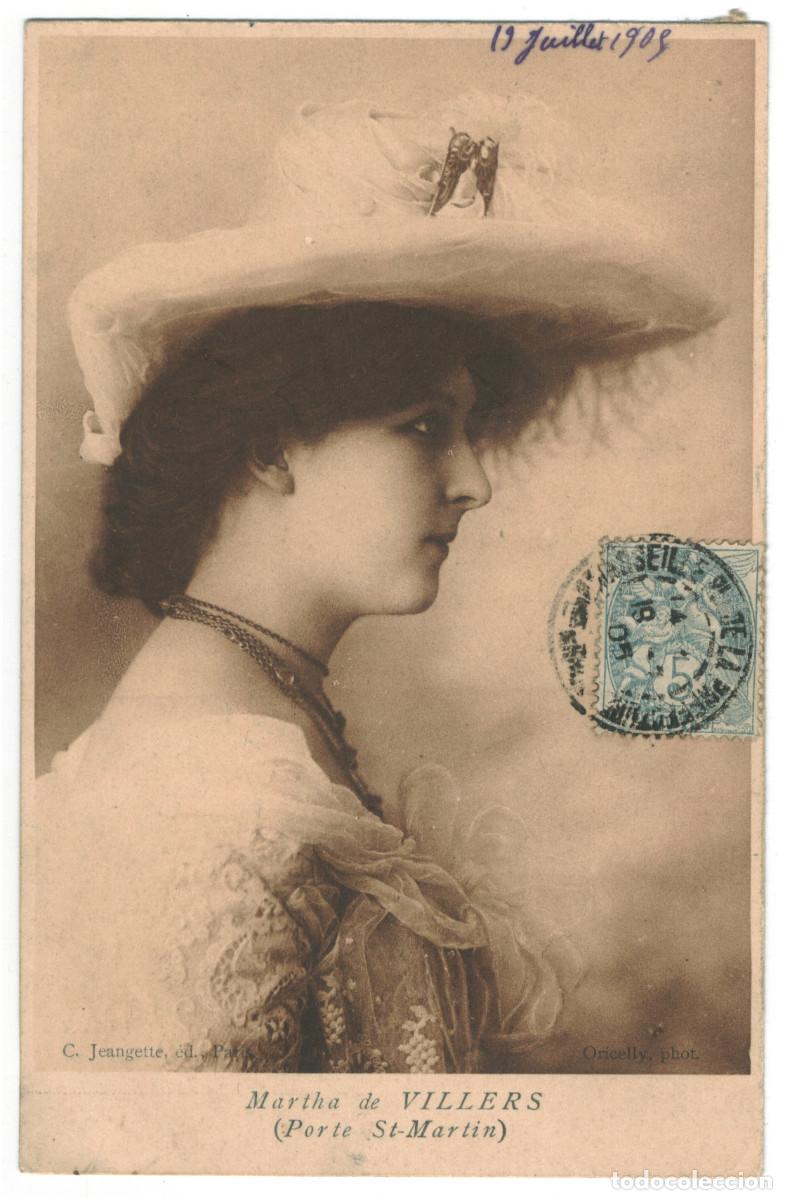 Postales: Actriz belle &eacute;poque VILLERS, Martha de_C. Jeangette. Porte Saint Martin. Photo Oricelly