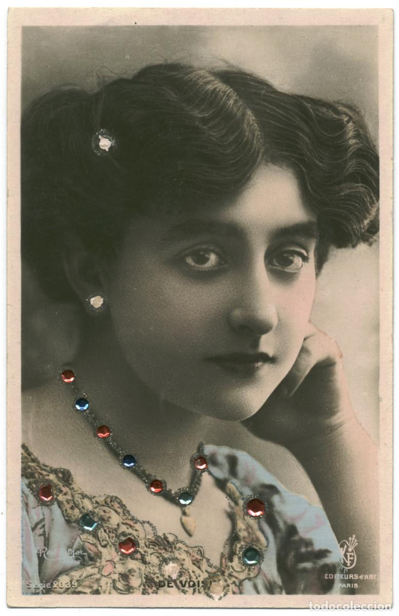 Postales: Actriz belle &eacute;poque VOISIN, Mlle. de_KF. 2039. Photo Reutlinger
