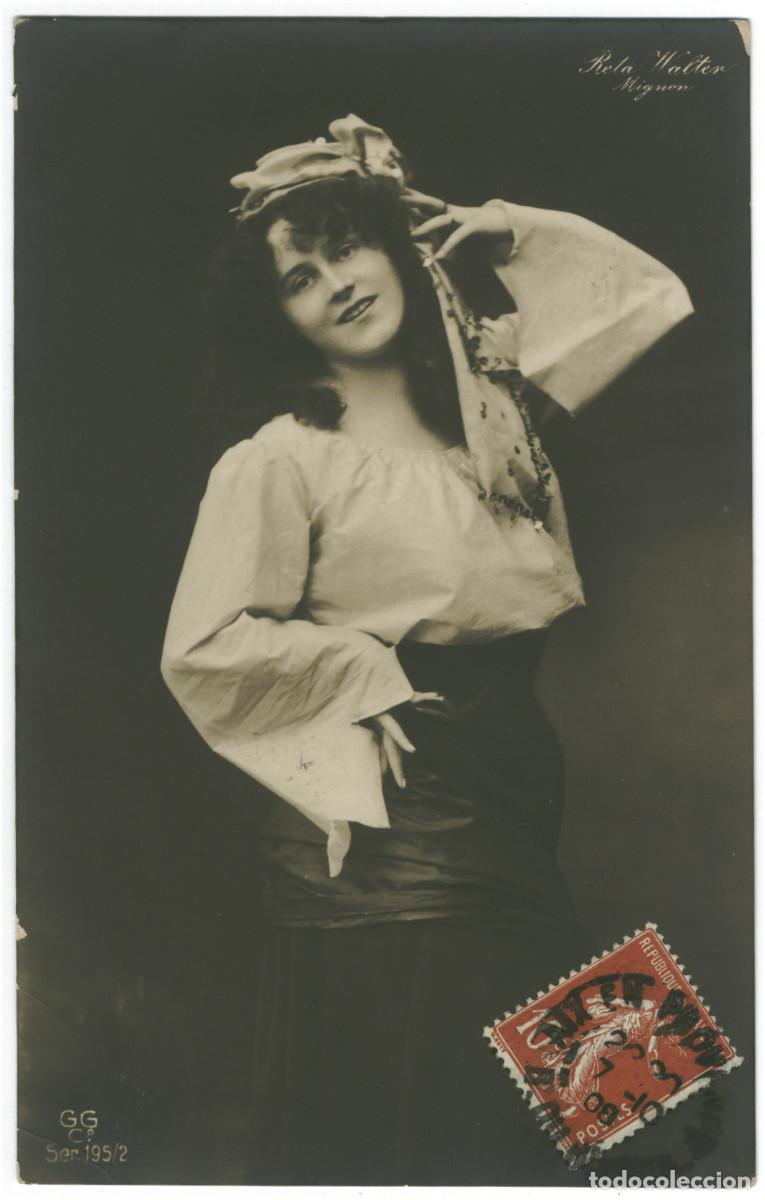 Postales: Serie 4 Postales Actriz belle &eacute;poque WALTER, Reta (Mignon)_GL. 195-2, 4, 5, 6