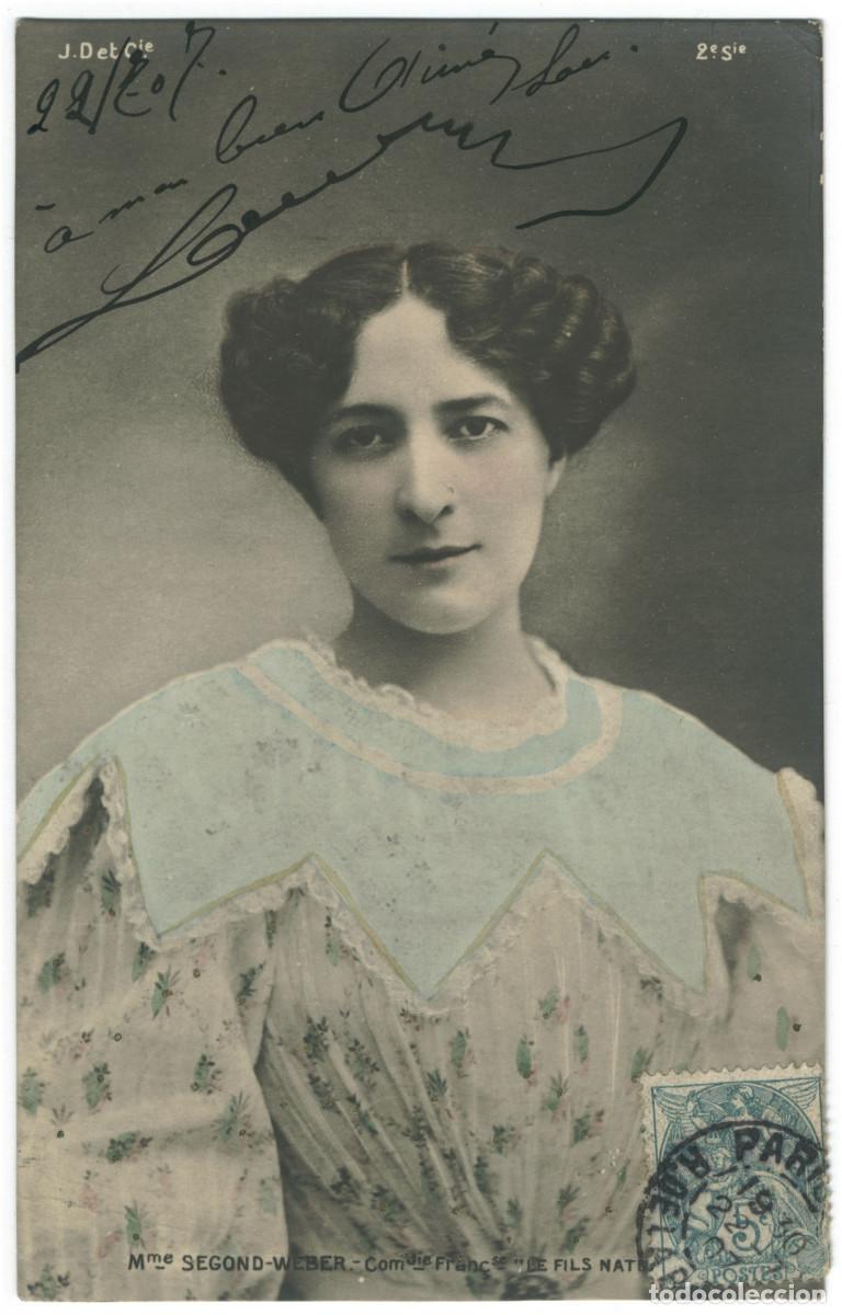 Postales: Actriz belle &eacute;poque WEBER, Segond_JD. 2. In Le fils Naturel, at Com&eacute;die Fran&ccedil;aise