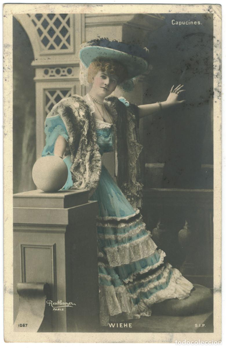 Postales: Actriz belle &eacute;poque WIEHE, Charlotte_SIP. 1067. Capucines. Photo Reutlinger