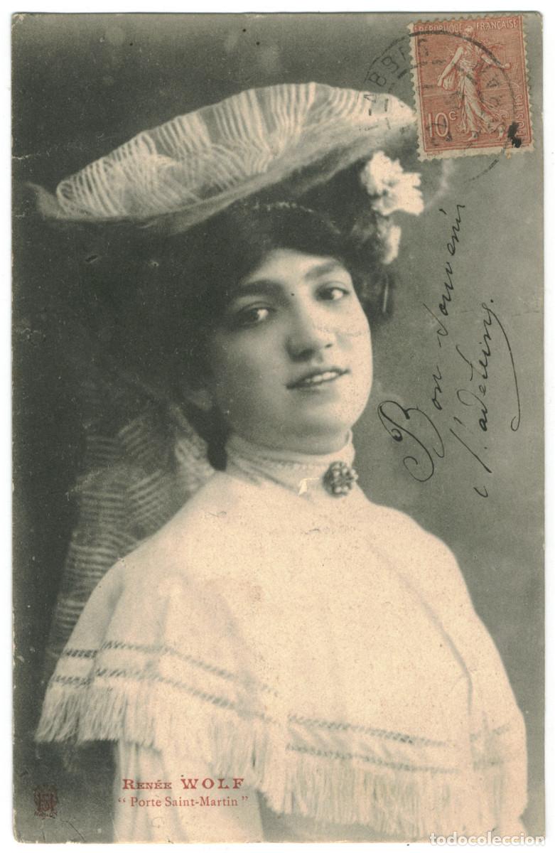 Postales: Actriz belle &eacute;poque WOLF, Ren&eacute;e_HS. Porte Saint Martin