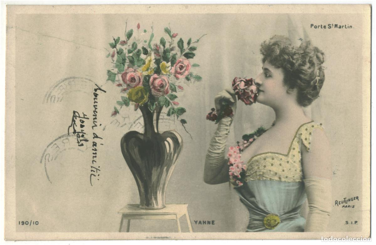 Postales: Actriz belle &eacute;poque YAHNE_SIP. 190-10. Porte Saint Martin. Photo Reutlinger