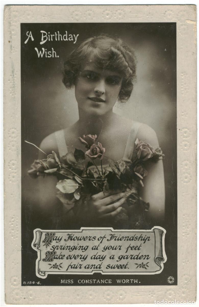Postales: Actriz WORTH, Constance_Rotary. B 154-6. A Birthday Wisk