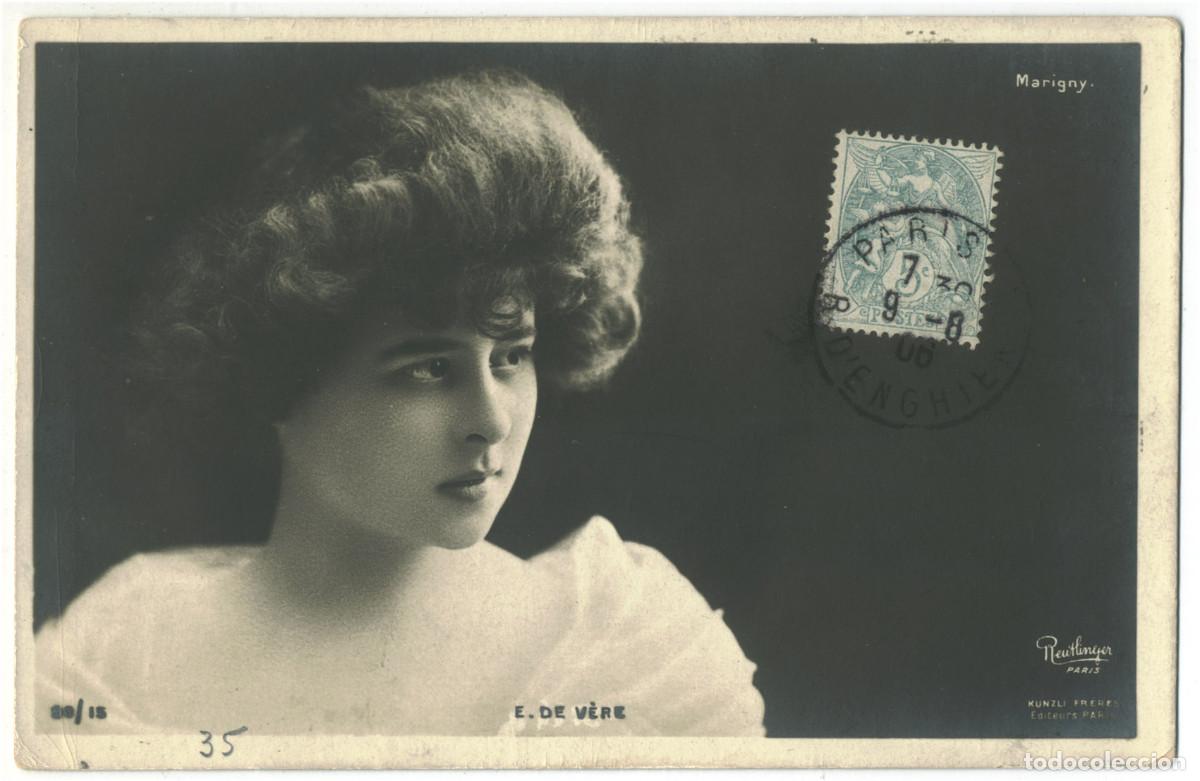Postales: Actriz Belle &Eacute;poque V&Egrave;RE, Elise de_Kunzli. 98-15. Marigny. Photo Reutlinger