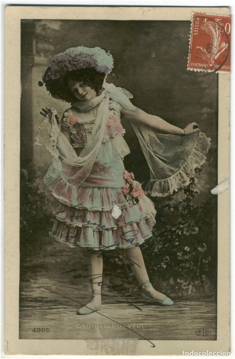 Postales: Serie 3 Postales Actriz Belle &Eacute;poque V&Egrave;RE, Gabrielle_ELD. 4305