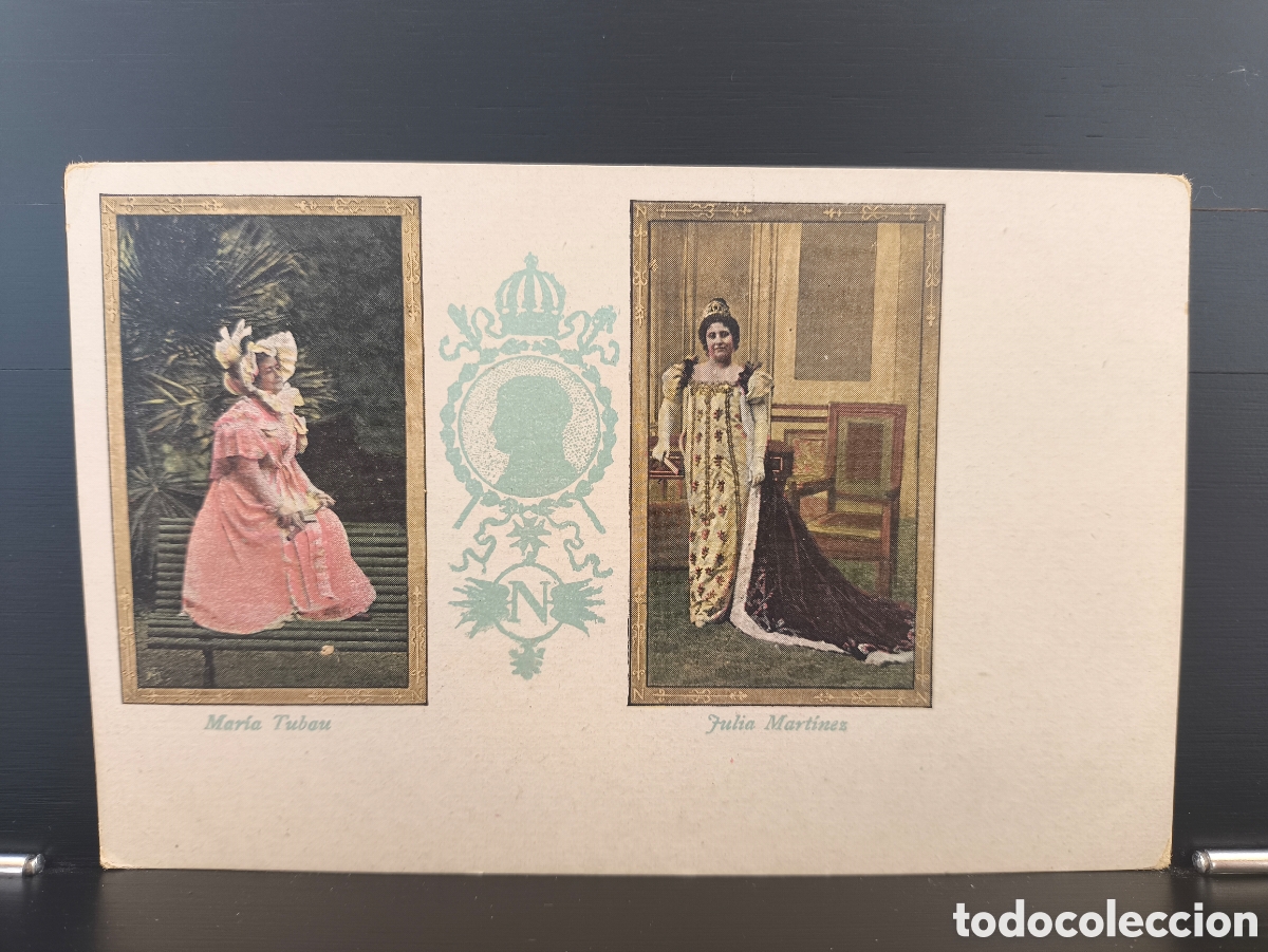 Postales: Antigua postal modernista Art Nouveau Artistas Espa&ntilde;olas Teatro Mar&iacute;a Tubau y Julia Mart&iacute;nez