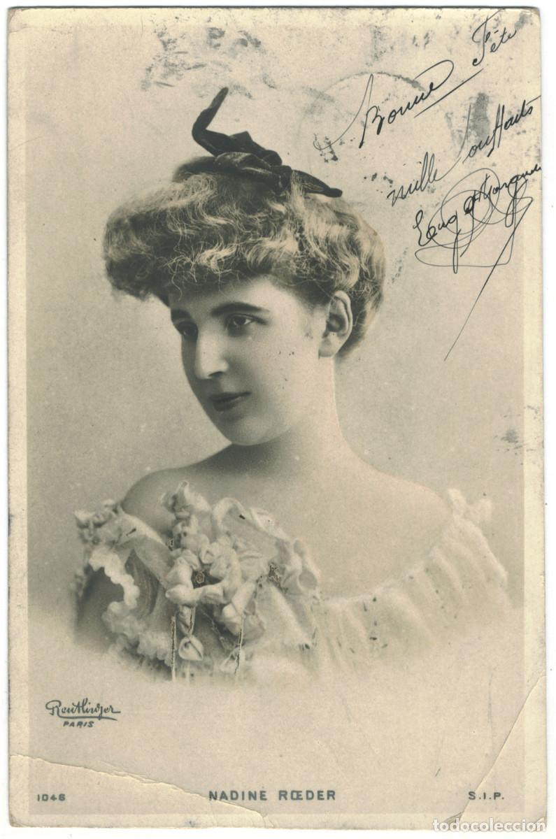 Postales: Actriz belle &eacute;poque ROEDER_SIP. 1046. Photo Reutlinger