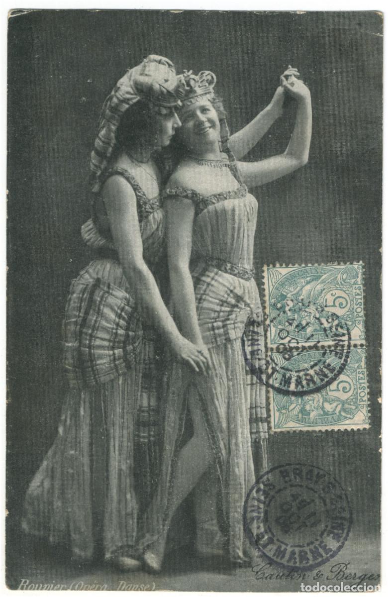 Postales: Actriz Belle &Eacute;poque ROUNIER_Cautin & Berger. Op&eacute;ra Danse