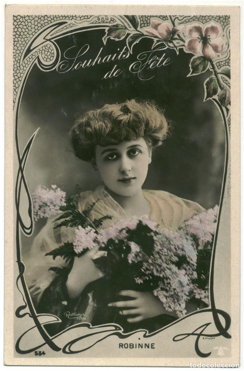 Postales: Actriz Belle &Eacute;poque ROBINNE, Gabrielle_Campana alada. 534. Photo Reutlinger