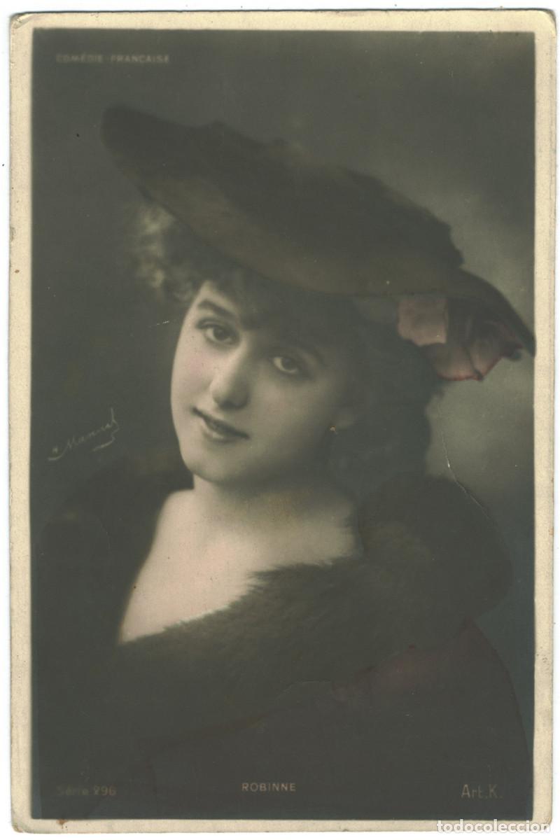 Postales: Actriz Belle &Eacute;poque ROBINNE, Gabrielle_Art K. 296. Com&eacute;die Fran&ccedil;aise. Photo Manuel