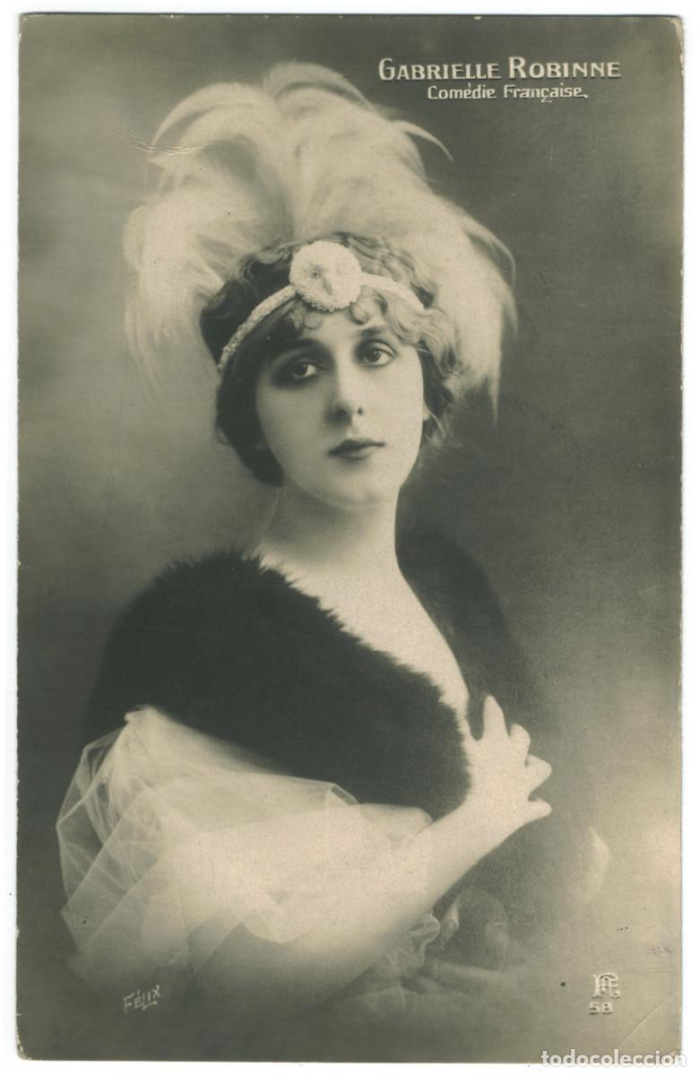Postales: Actriz Belle &Eacute;poque ROBINNE, Gabrielle_A. Christensen. 58. Com&eacute;die Fran&ccedil;aise. Photo F&eacute;lix