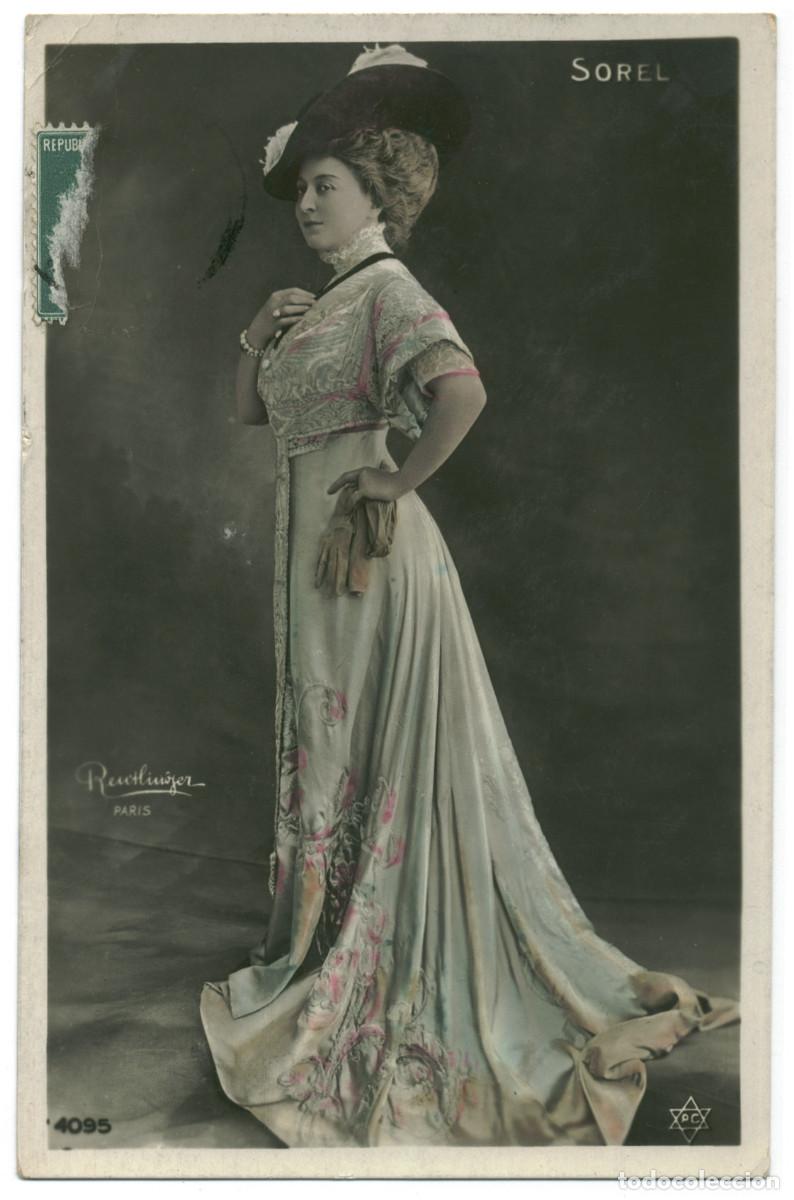 Postales: Actriz Belle &Eacute;poque SOREL, &Ccedil;&eacute;cile_&Euml;toile de David PC. 4095. Photo Reutlinger