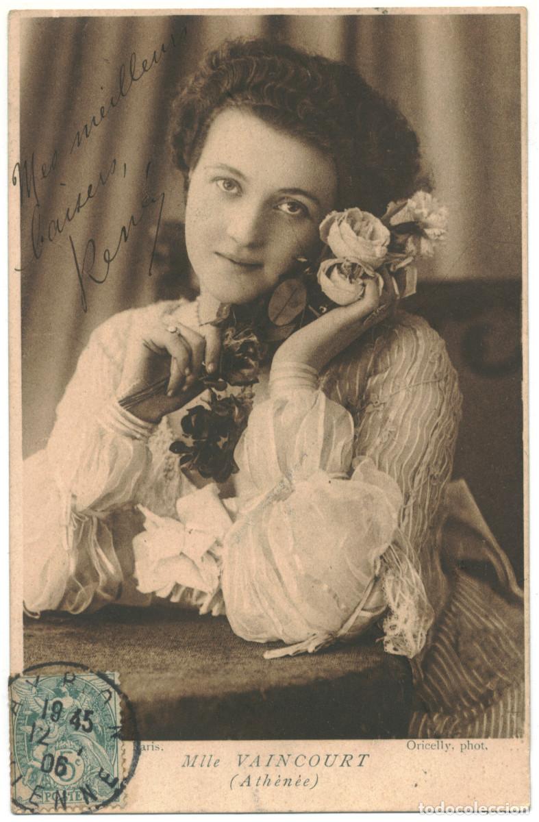 Postales: Actriz Belle &Eacute;poque VAINCOURT, Mlle._C. Jeangette. Athen&eacute;e. Photo Oricelly