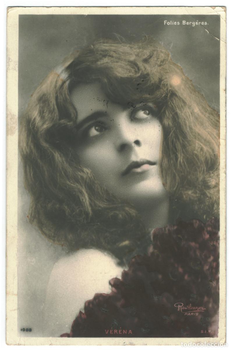Postales: Actriz Belle &Eacute;poque V&Eacute;R&Eacute;NA_SIP. 1088. Folies Berg&egrave;re. Photo Reutlinger