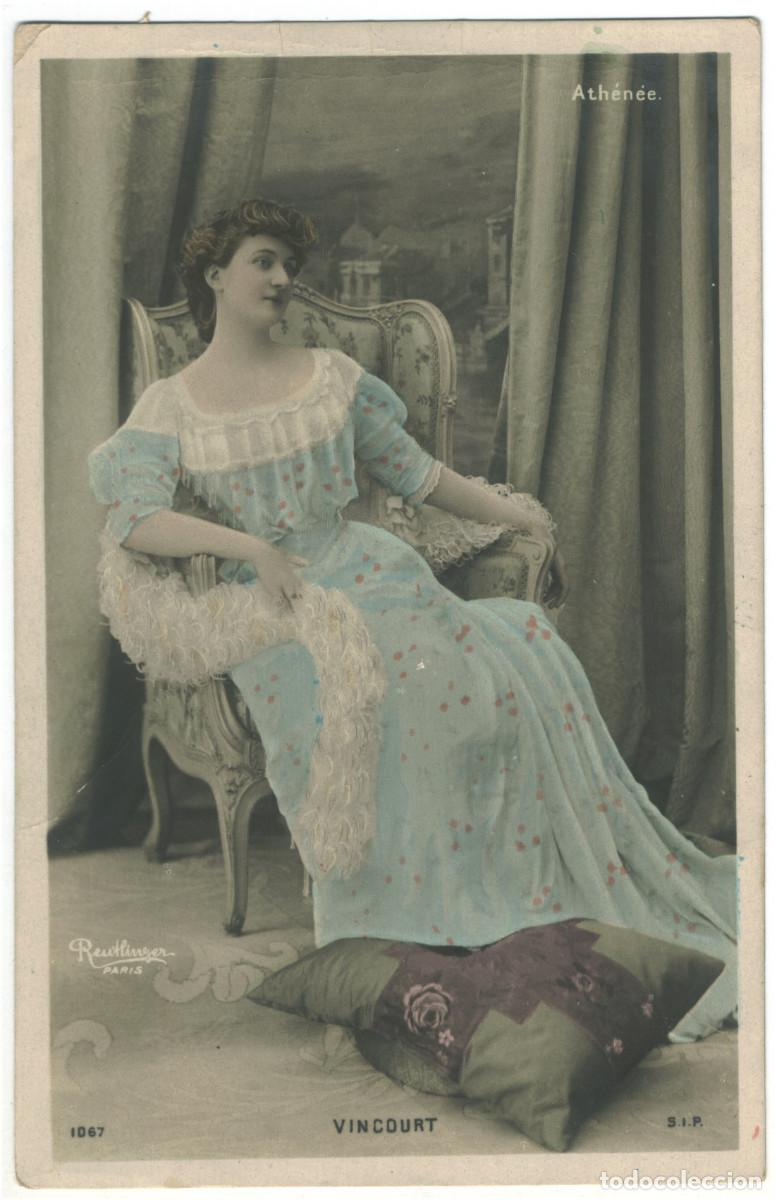 Postales: Actriz Belle &Eacute;poque VINCOURT_SIP. 1067. Athen&eacute;e. Photo Reutlinger