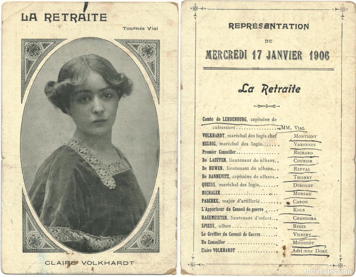 Postales: Actriz Belle &Eacute;poque VOLKHARDT, Claire_Tourn&eacute;e Vial. In La retraite