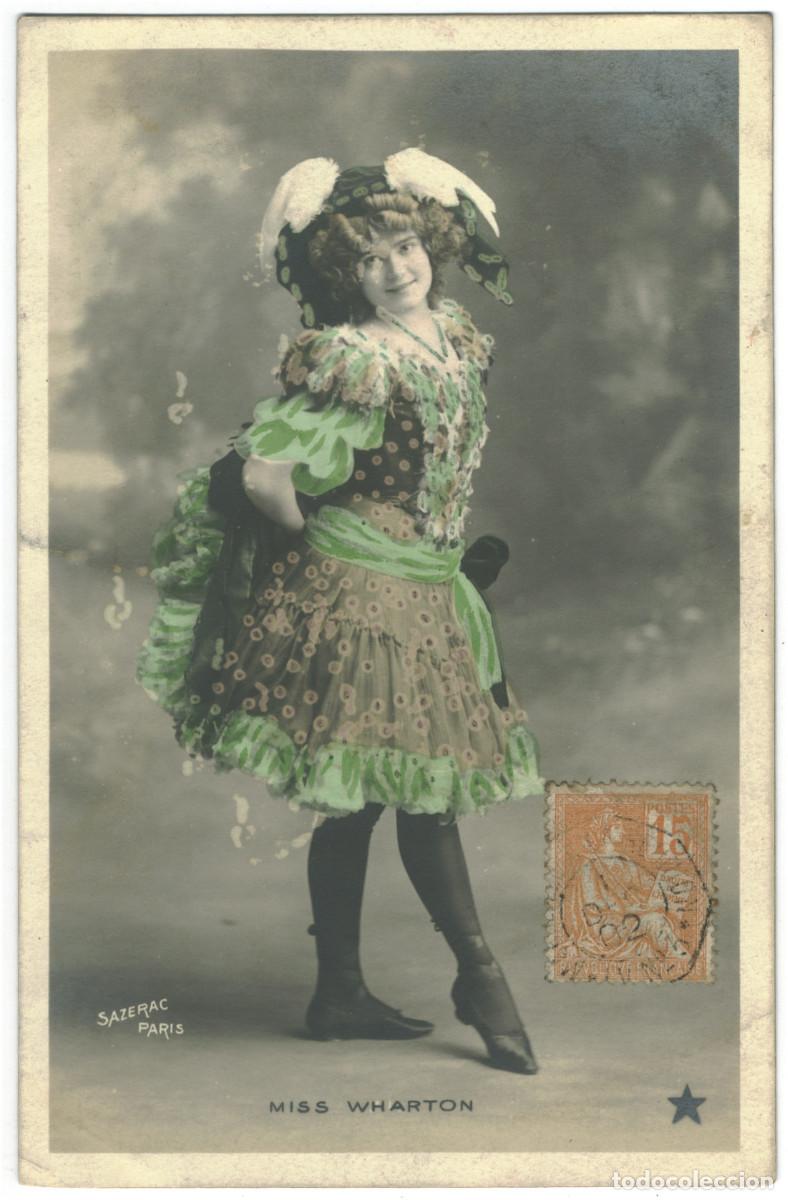 Postales: Serie 2 Postales Actriz Belle &Eacute;poque WHARTON, Miss_&Eacute;toile. 858-109. Photo Sazerac