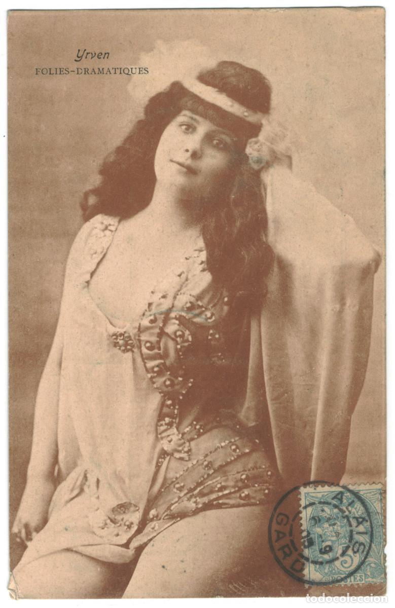 Postales: Actriz Belle &Eacute;poque YRVEN, Marcelle_Sin datos. Folies Dramatiques