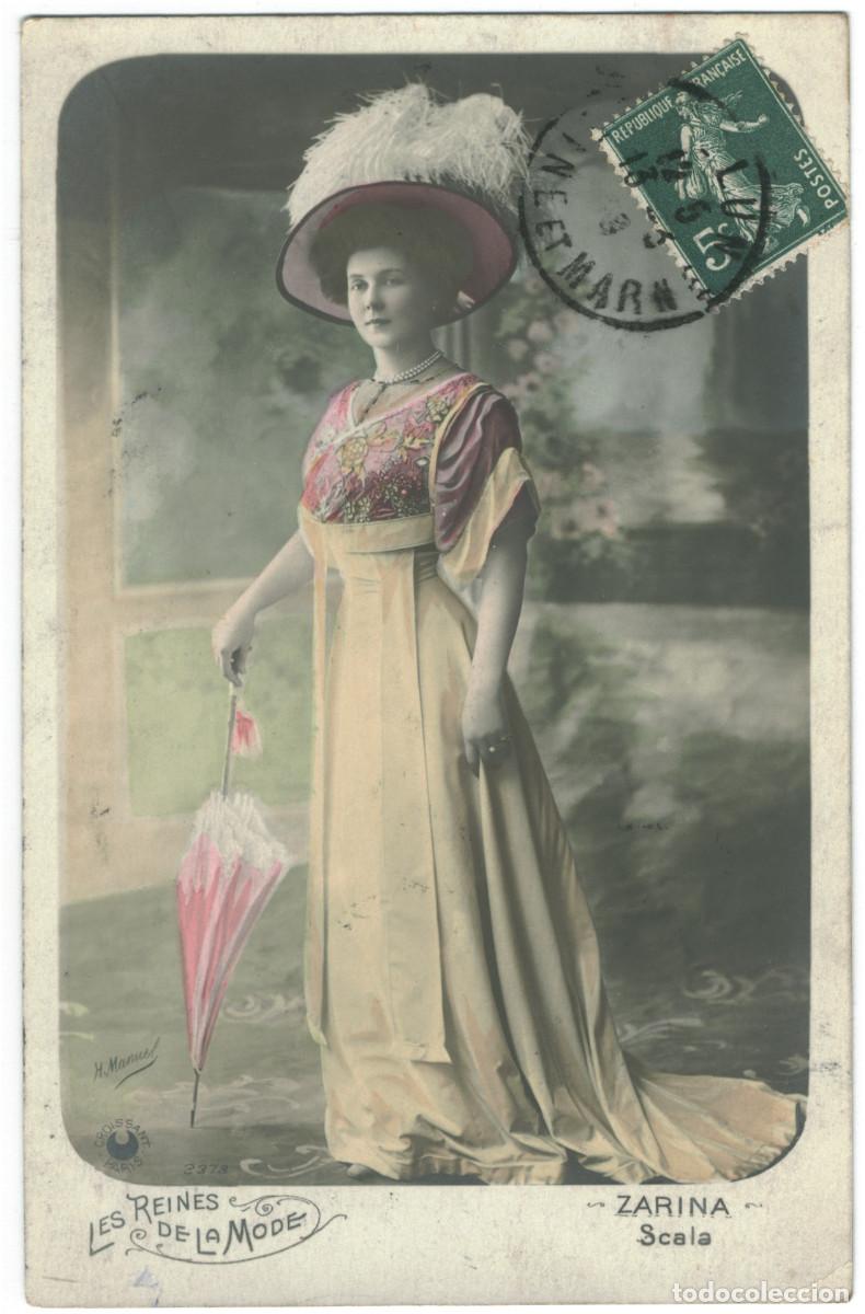 Postales: Actriz Belle &Eacute;poque ZARINA_Croissant. 3378. Scala. Les reines de la mode. Photo H. Manuel