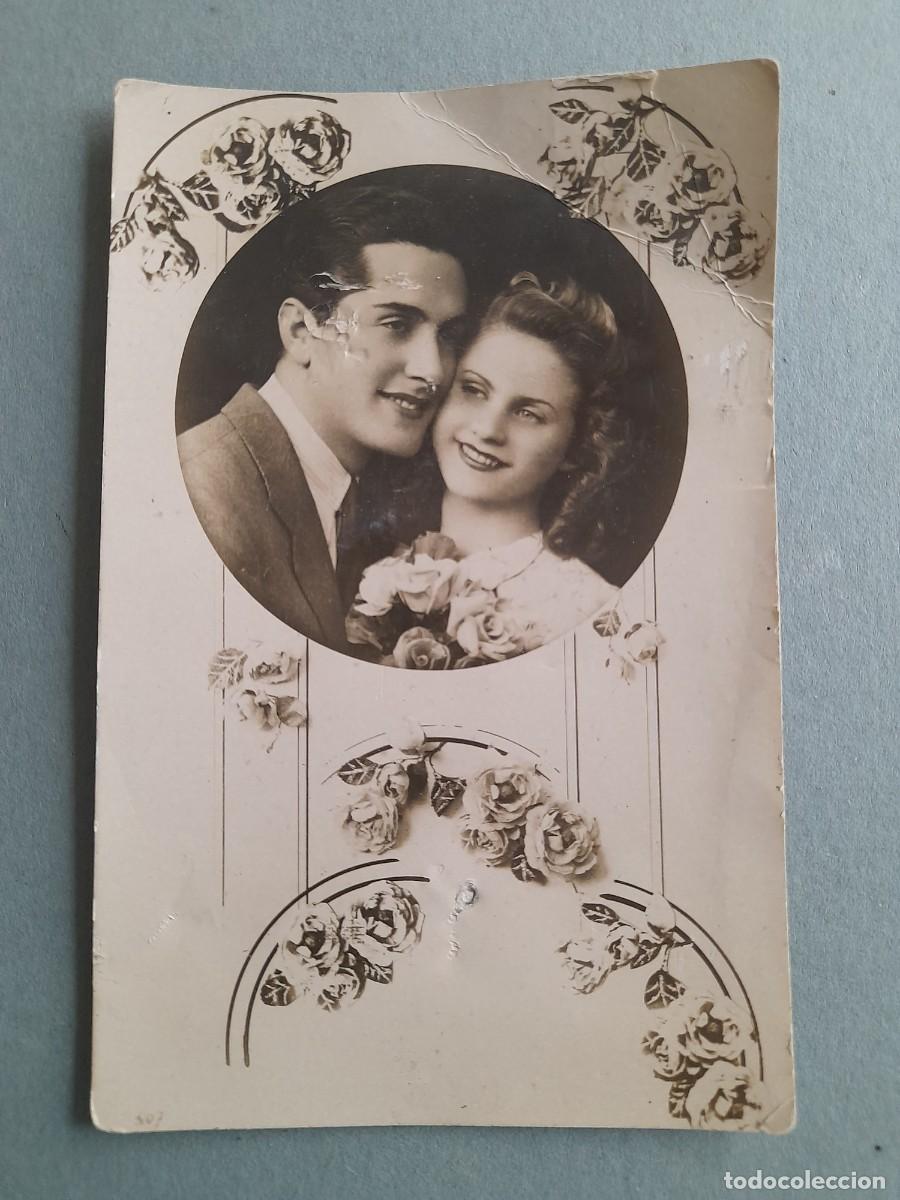 Postales: Postal enamorados, escrita 1948, sin editor, con desperfectos
