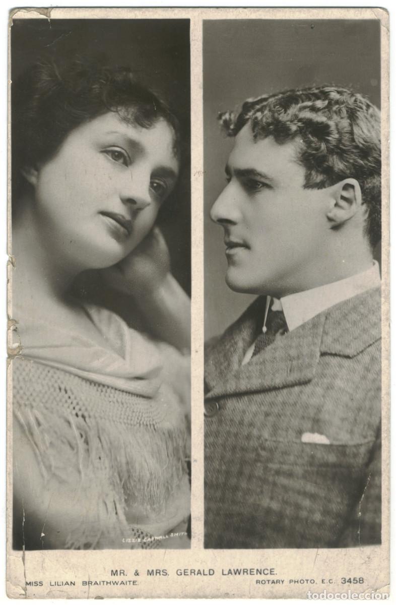 Postales: Actores LAWRENCE, Gerald & BRAITHWAITE, Lilian_ Rotary. 3458. Photo Lizzie Caswall Smith