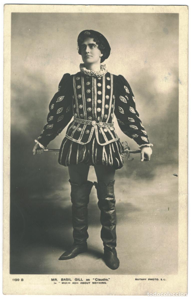 Postales: 2 Postales Actores GILL, Basil_Rotary. 1199 B, E. As Claudio (Shakespeare) & Edwin Drood