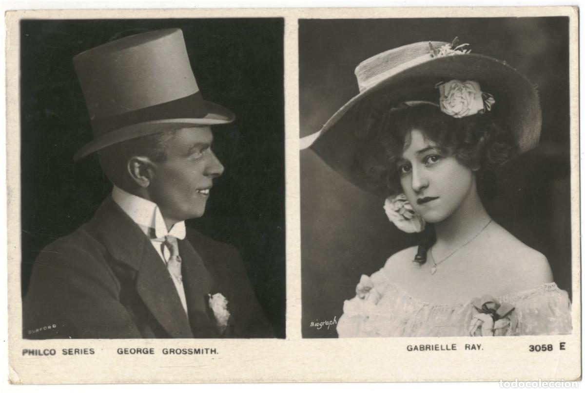 Postales: Actor eduardiano GROSSMITH, George, Jr. & Marie STUDHOLME_Philco. 3058 E. Photo Burgord y Biograph