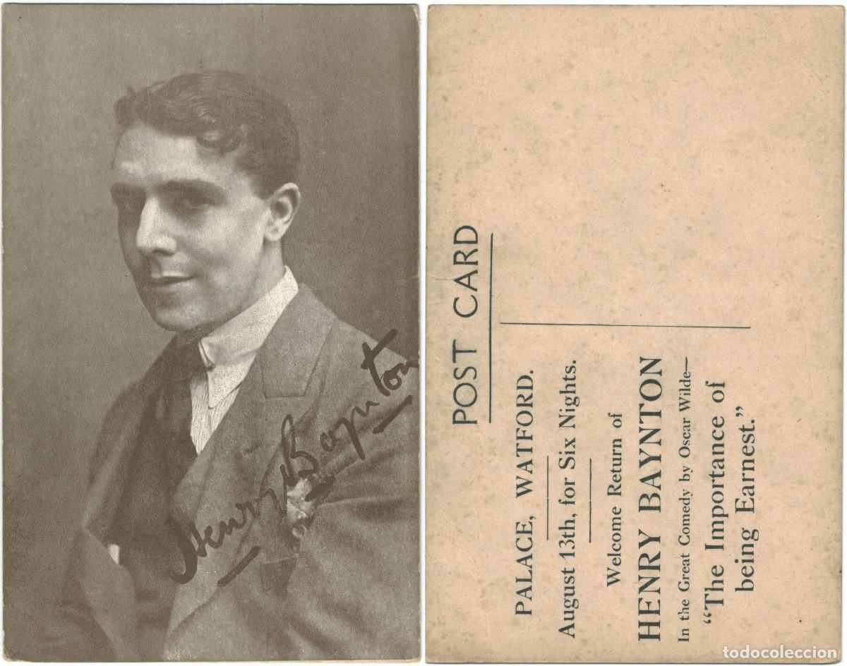 Postales: Actor eduardiano BAYNTON, Henry_Palace Theatre. In The Importance of Being Earnest. Editorial Sign