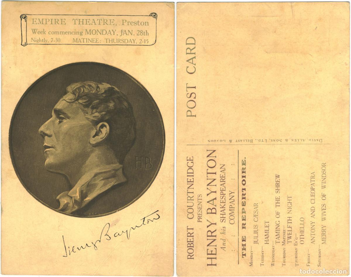 Postales: Actor eduardiano BAYNTON, Henry_David Allen. In Plays of Shakespeare at Empire Theatre