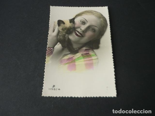 Postales: MUJER CON GATO POSTAL