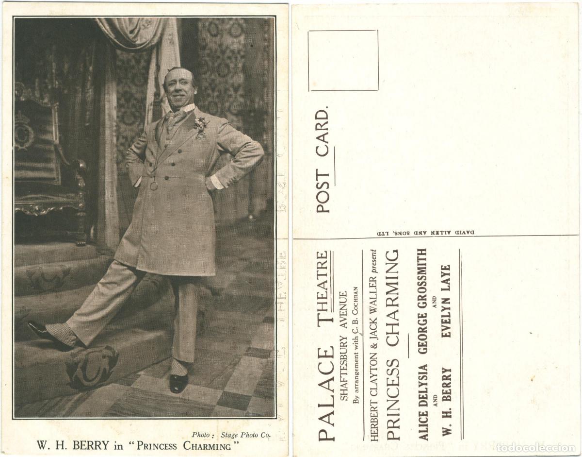 Postales: Actor eduardiano BERRY, W. H._David Allen. In Princess Charming (Palace Theatre). Photo Stage