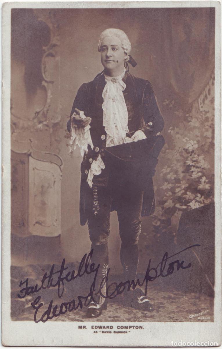 Postales: Actor eduardiano COMPTON, Edward_Sin datos. David Garrick. Autograph Firmada