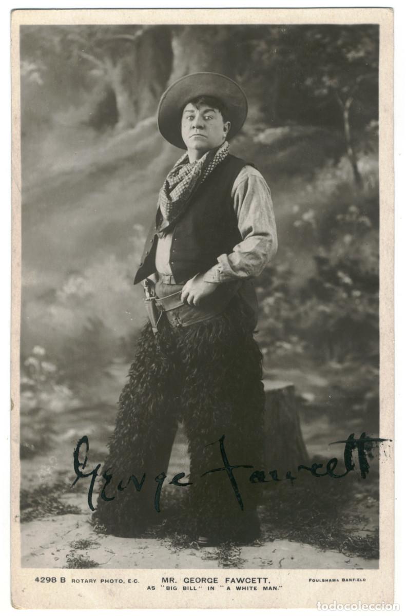 Postales: 3 Postales Actor eduardiano FAWCETT, George_Rotary. 4298 A, B, C. In A White Man. Autograph Firmada