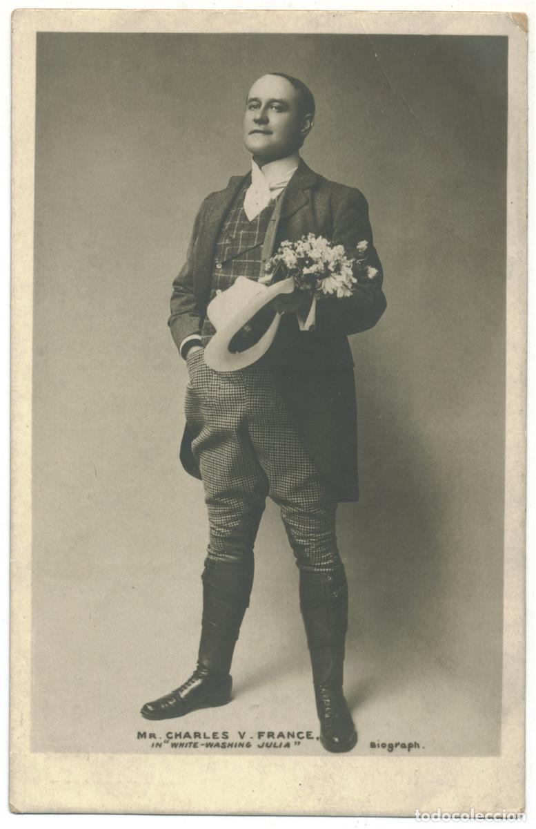 Postales: Actor eduardiano FRANCE, Charles V._ Biograph. In White-Washisng Julia