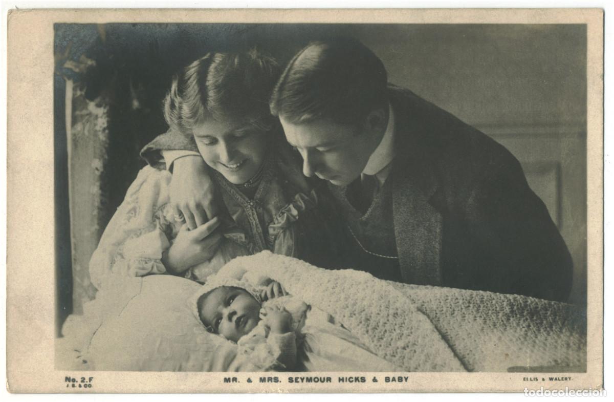 Postales: serie 2 Postales Actor HICKS, Seymour & Mrs. Seymour Hicks & Baby_Beagles. 2 E, F. Ellis & Wal&eacute;ry