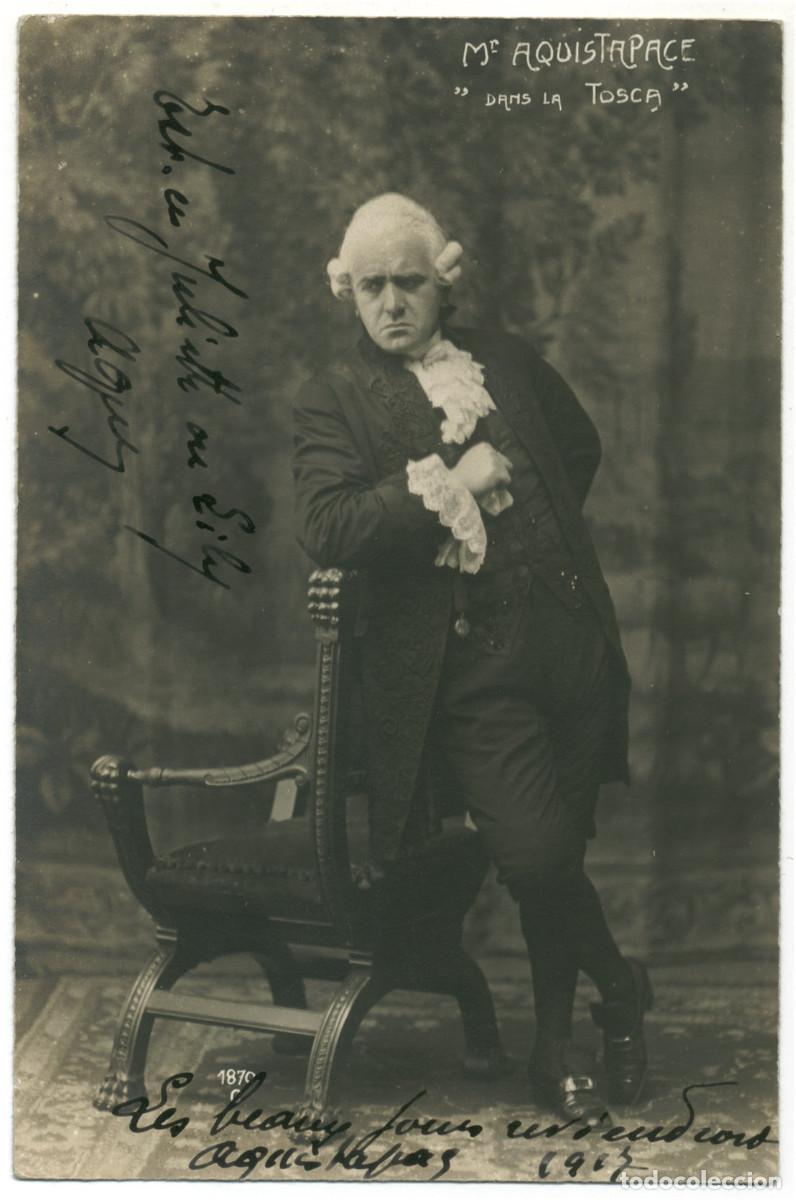 Postales: Actor AQUITASPACE, Mr._Sin datos. 1870 C. In Tosca. Sign&eacute;e Autograph Firmada