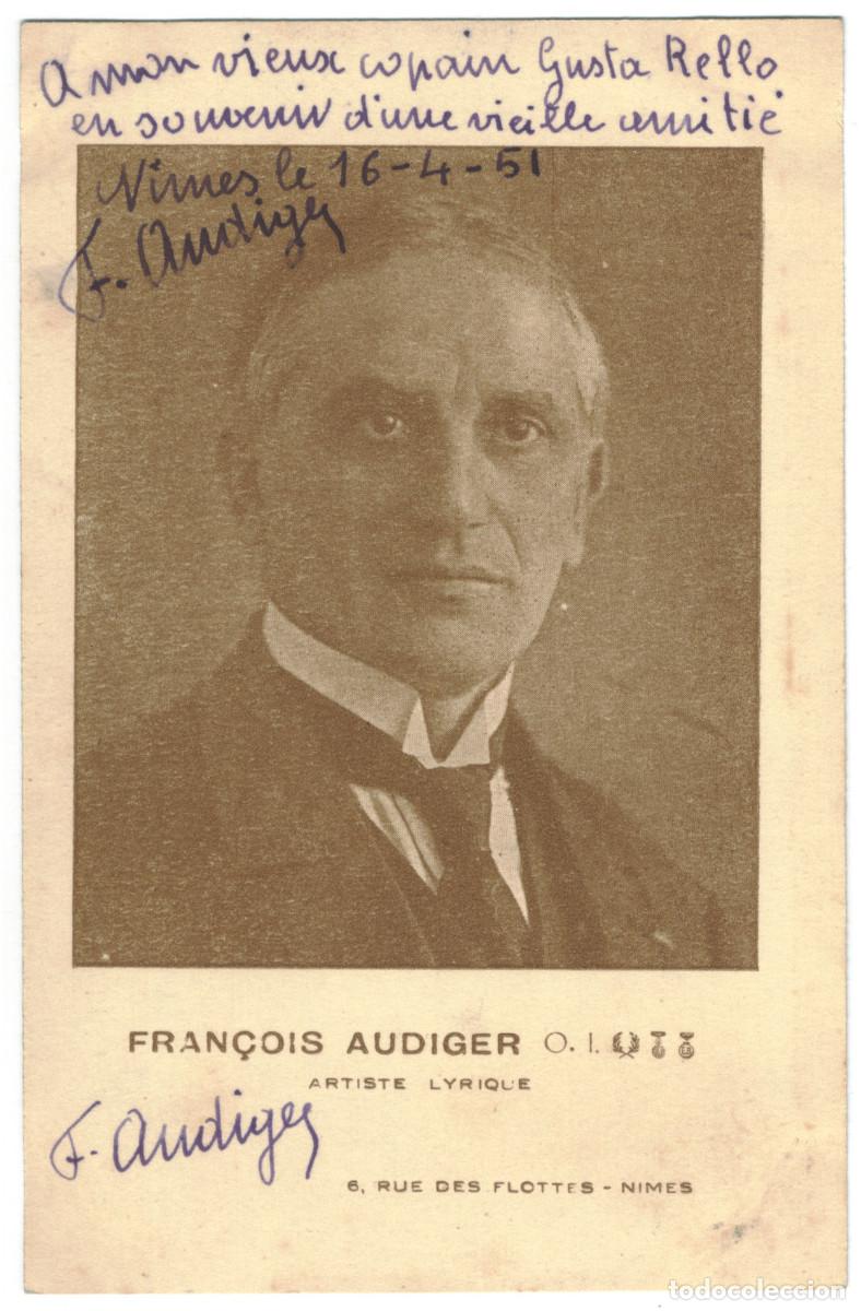 Postales: Actor AUDIGER, Fran&ccedil;ois_Sin datos. Sign&eacute;e Firmada Autograph
