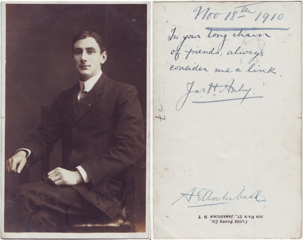 Postales: Actor ARCHY, Jas H._Globe Photo (NY). Signed (1910) Autograph Firmada