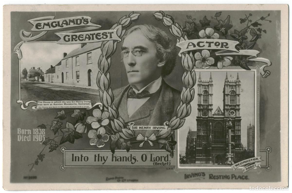 Postales: Actor eduardiano IRVING, Henry B._Rapid (Real Silverprint; 2098). England's Greatest Actor