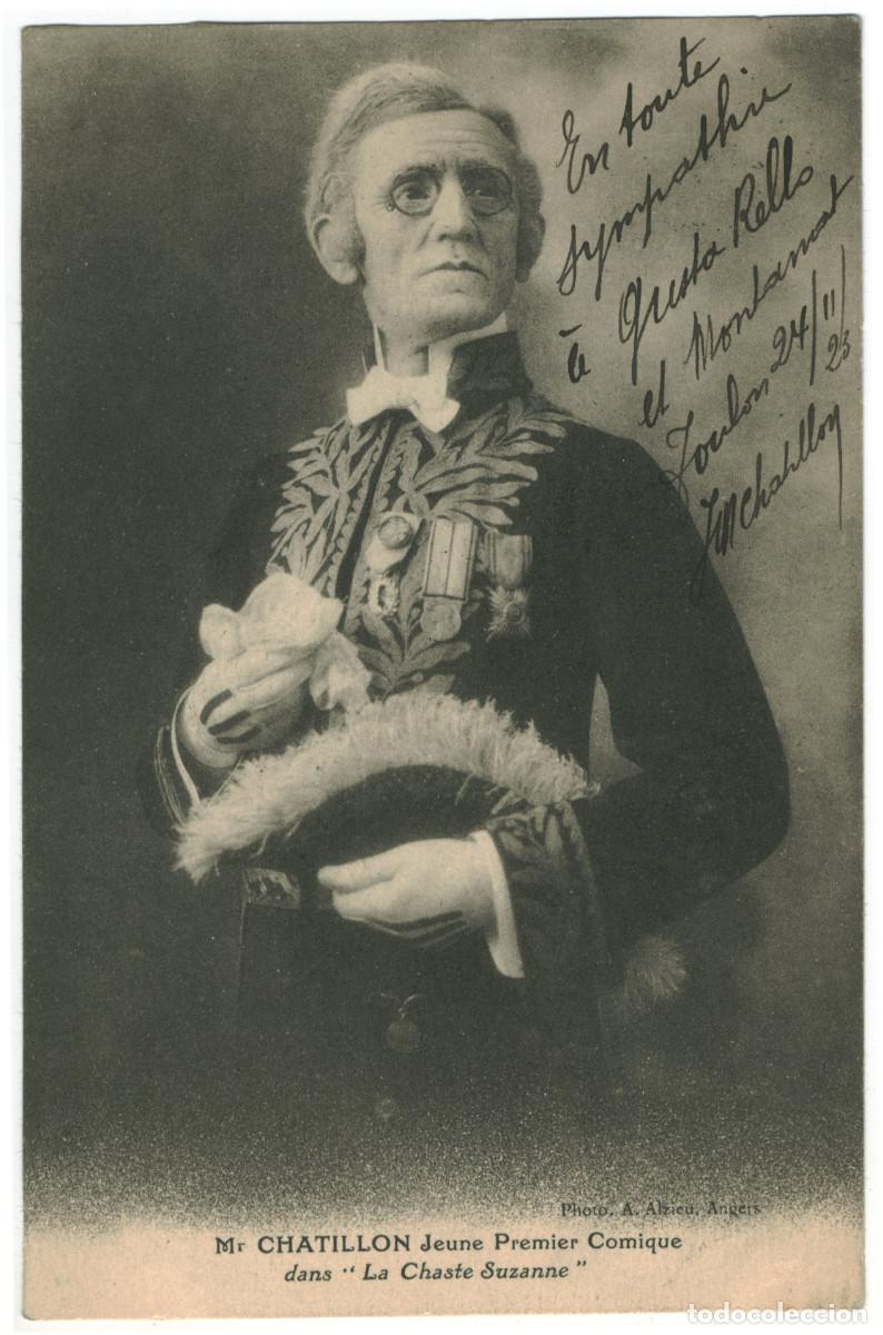 Postales: Actor CHATILLON, Mr._ A. Alzieu (Angers). In La Chaste Suzanne. Autograph Firmada
